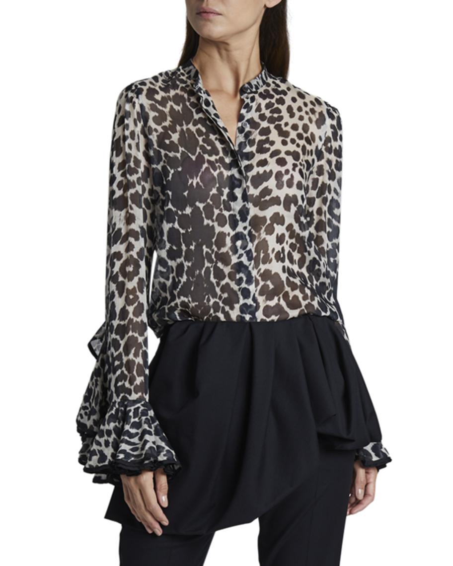 Dries Van Noten Leopard Print Top | Neiman Marcus