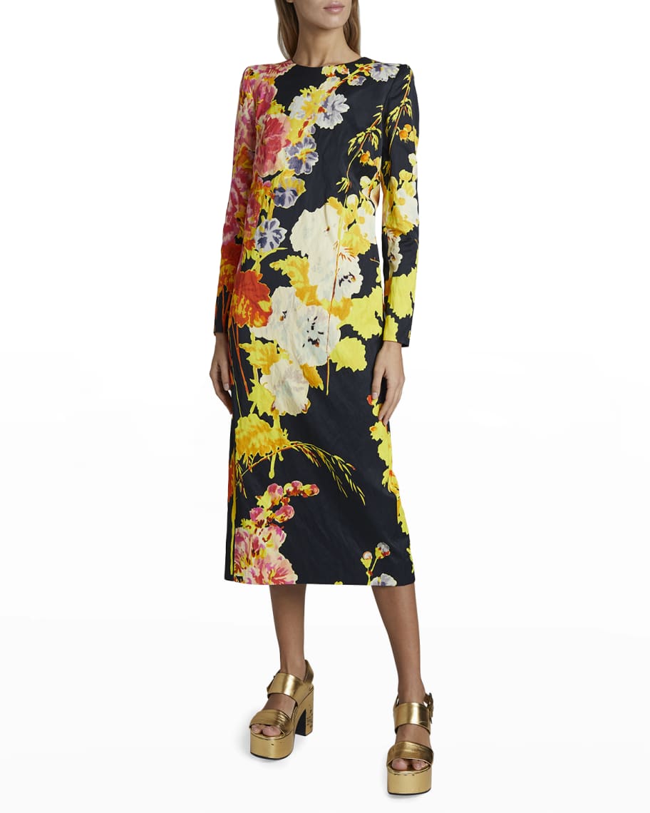 Dries Van Noten Daia Floral-Print Dress | Neiman Marcus