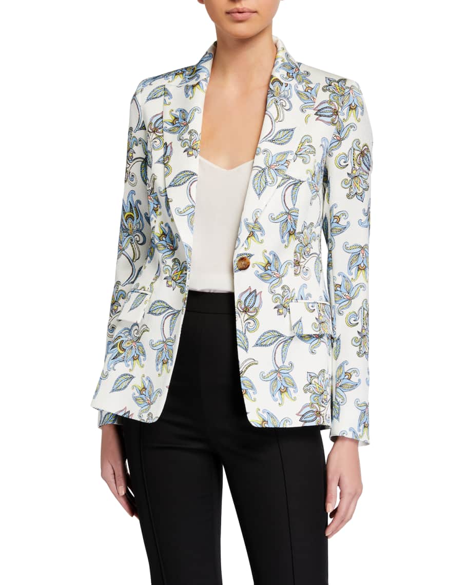 Escada Bikinati Floral-Paisley Blazer Jacket | Neiman Marcus