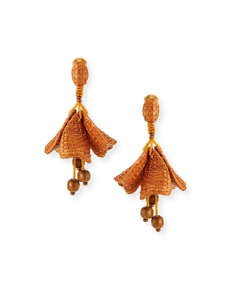 Oscar de la store renta raffia earrings