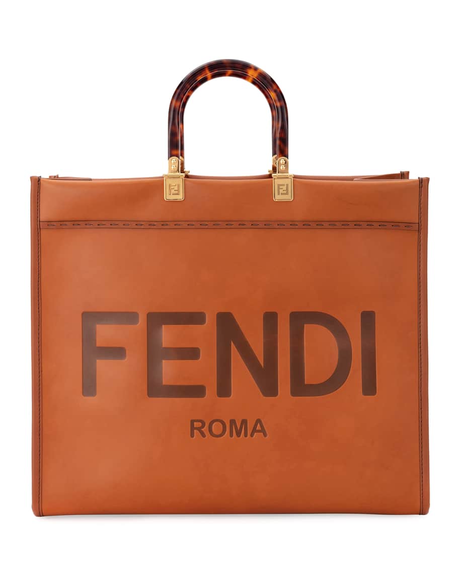 operator Stem Oxidize Fendi Roma Leather Logo Shopper Tote Bag | Neiman Marcus