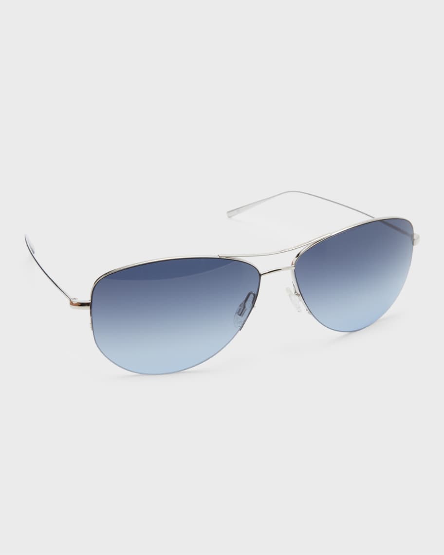 Oliver Peoples Men's Strummer Gradient Metal Aviator Sunglasses ...