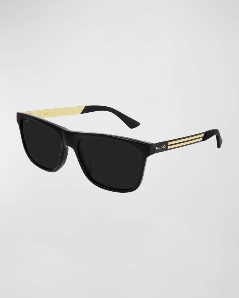 Gucci Men's Square Acetate Logo Sunglasses | Neiman Marcus