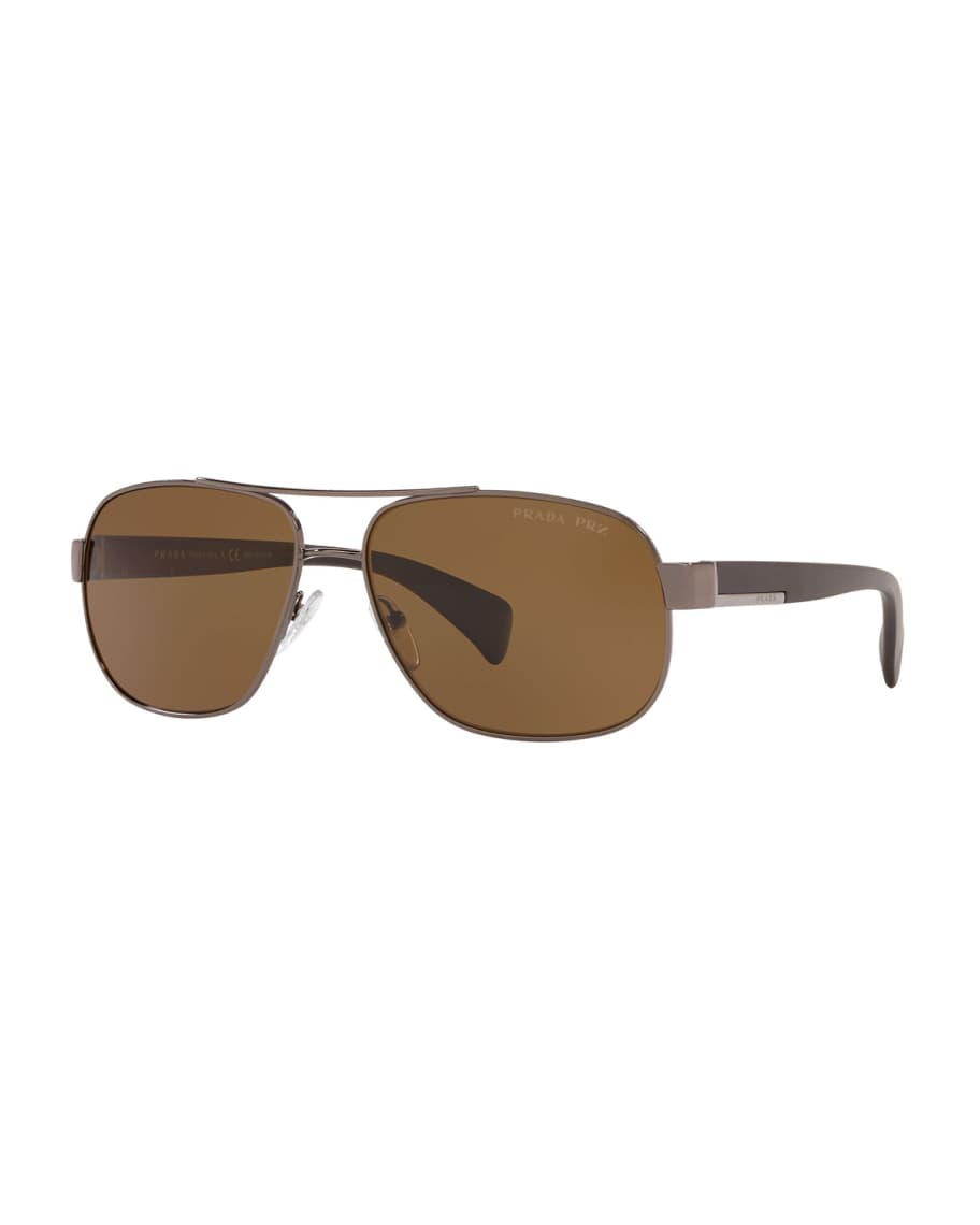 Prada Men's Polarized Metal Aviator Sunglasses Neiman Marcus