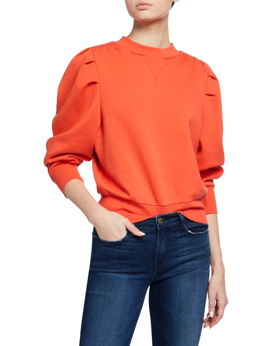 FRAME Shirred Sweatshirt Neiman Marcus