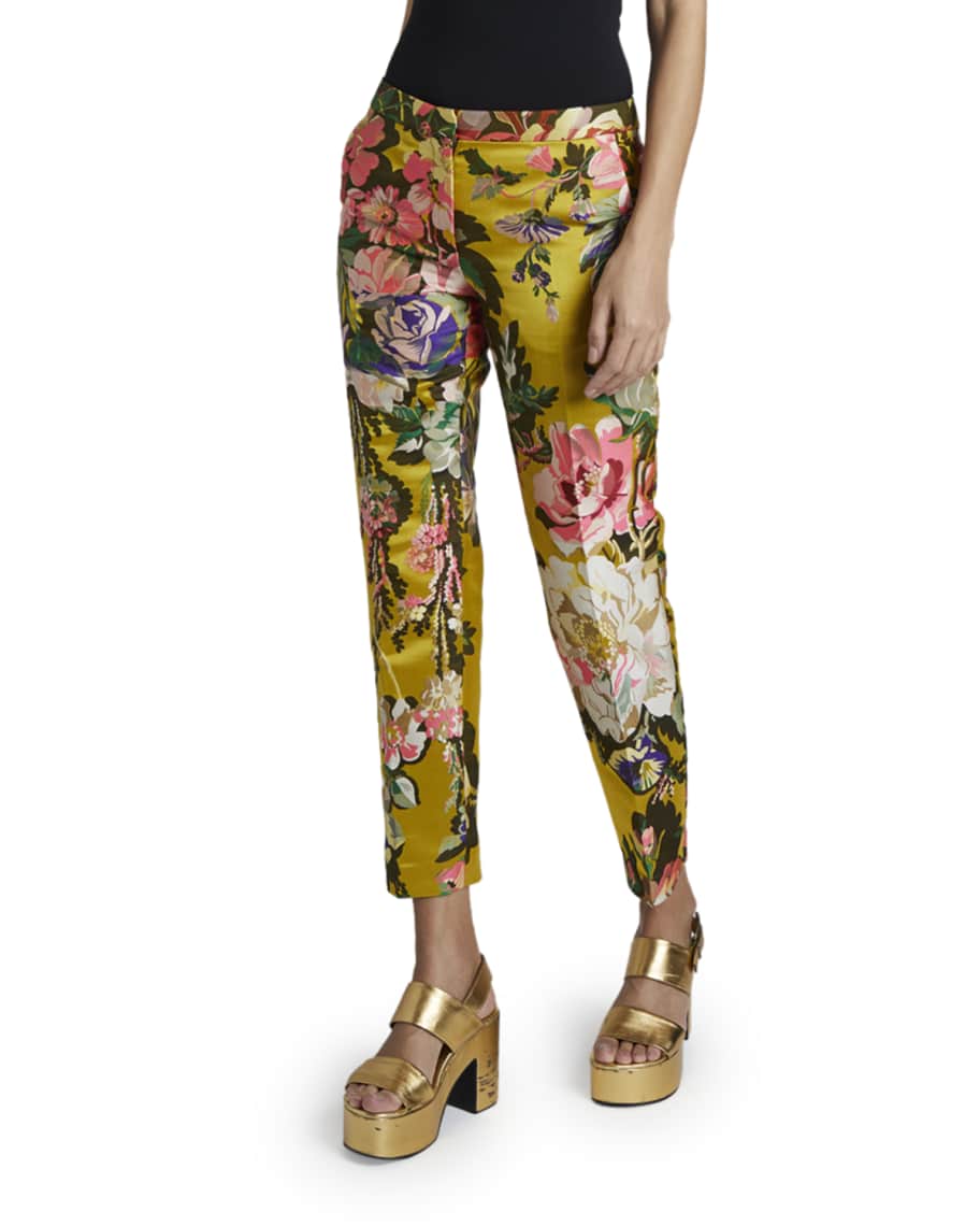 Dries Van Noten Poumas Flower Brocade Pants | Neiman Marcus