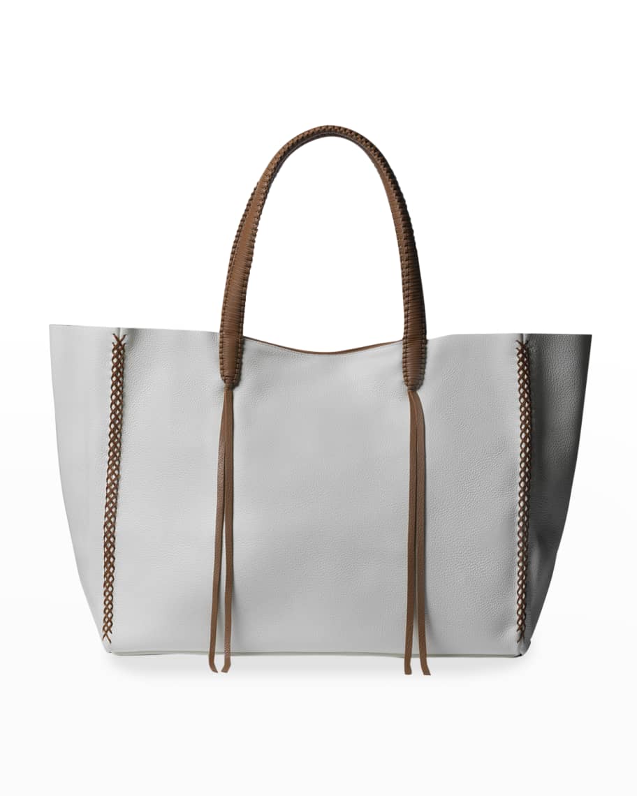 Callista Mini Braided Leather Tote Bag In Jasmin