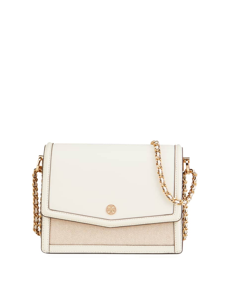 Tory Burch Robinson Canvas Convertible Shoulder Bag with Floral Interior |  Neiman Marcus