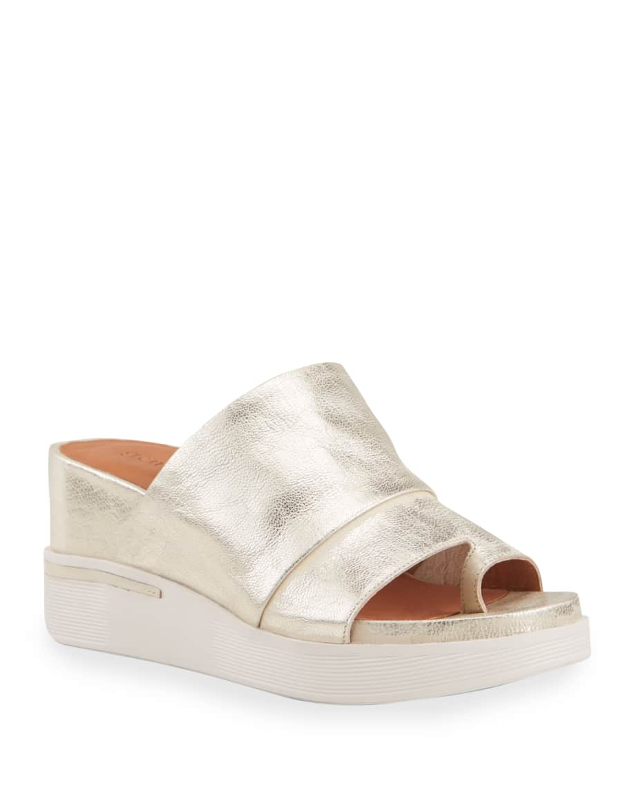 Gentle Souls Gisele 65 Sporty Metallic Slides | Neiman Marcus