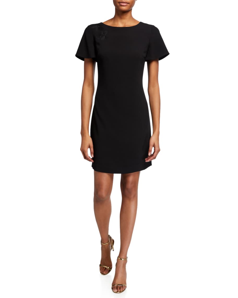 Trina Turk Catch MeshBack Classic Crepe Dress Neiman Marcus