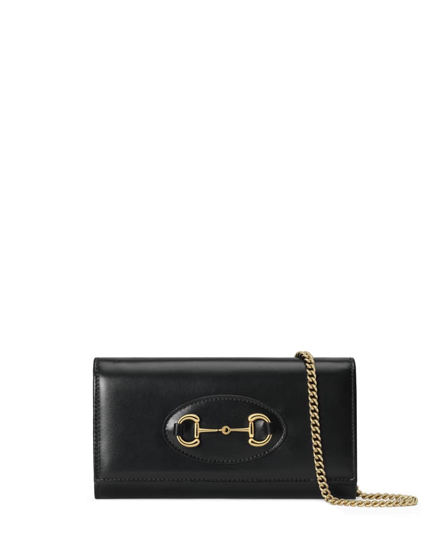 Gucci 1955 Horsebit Leather Chain Wallet | Neiman Marcus