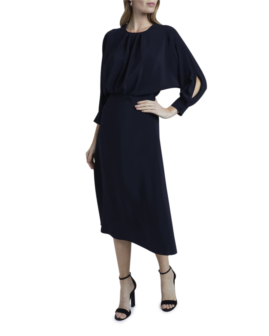 Victoria Victoria Beckham Long Dolman-Sleeve Dress | Neiman Marcus