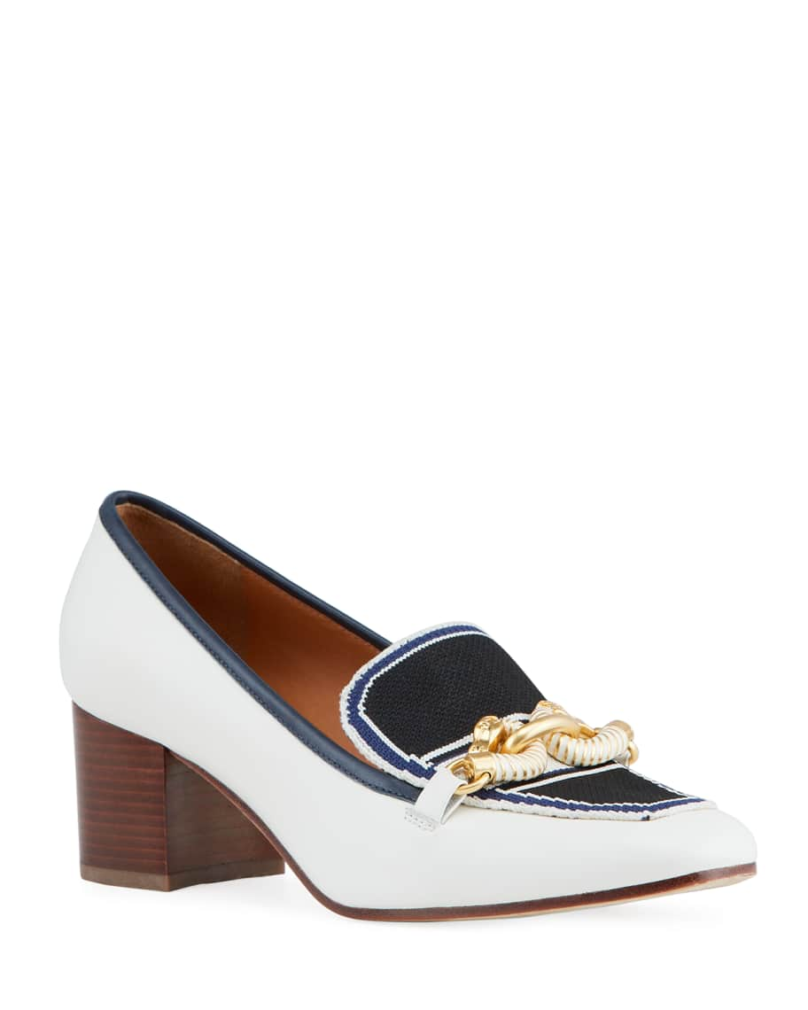 Tory Burch Jessa 55mm Bicolor Horsebit Loafer Pumps | Neiman Marcus