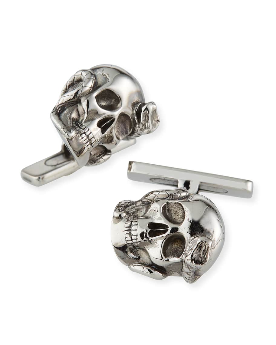 McQueen Men's Skull %26 Snake Cufflinks Neiman Marcus