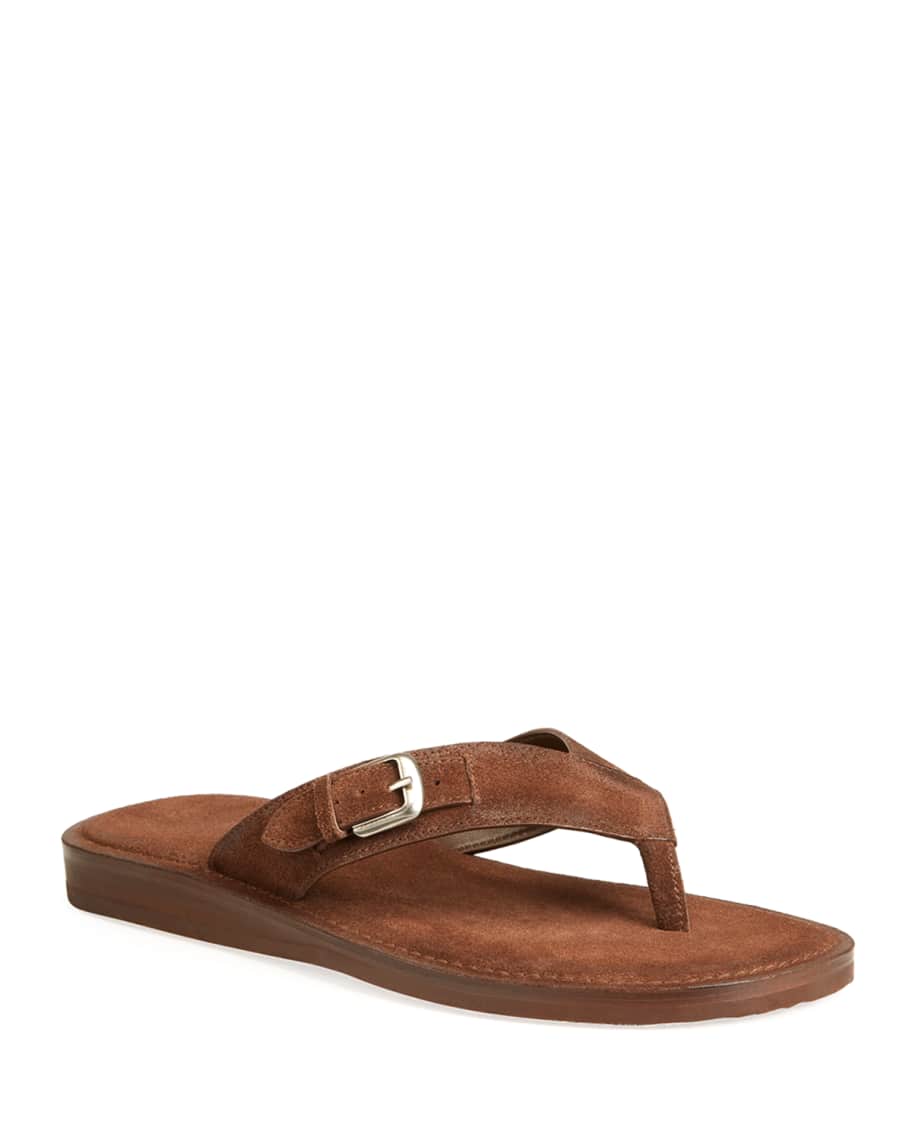 John Varvatos Men s Havana Suede Buckle Thong Sandals Neiman Marcus