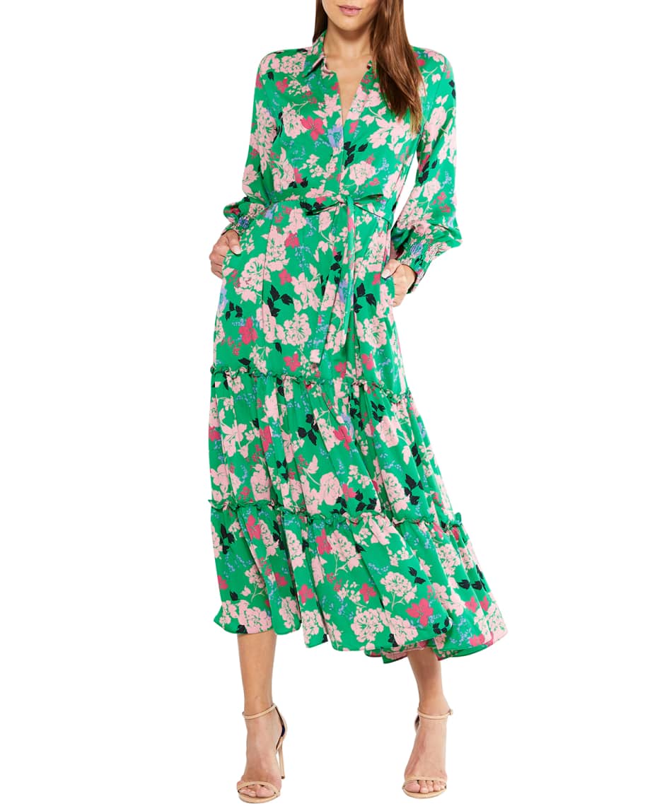 MISA Los Angeles Esmee Belted Floral-Print Dress | Neiman Marcus