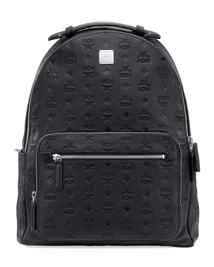 MCM Men's Stark Monogrammed Leather Backpack | Neiman Marcus