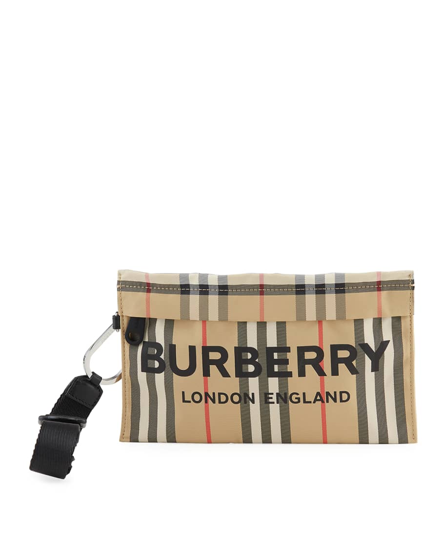 Burberry heritage stripe shop wristlet bag