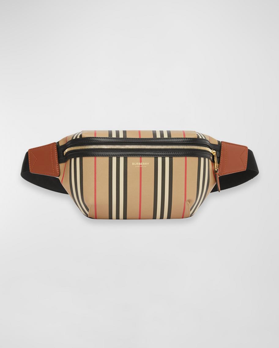 Burberry Sonny Icon Stripe E-Canvas Belt Bag | Neiman Marcus