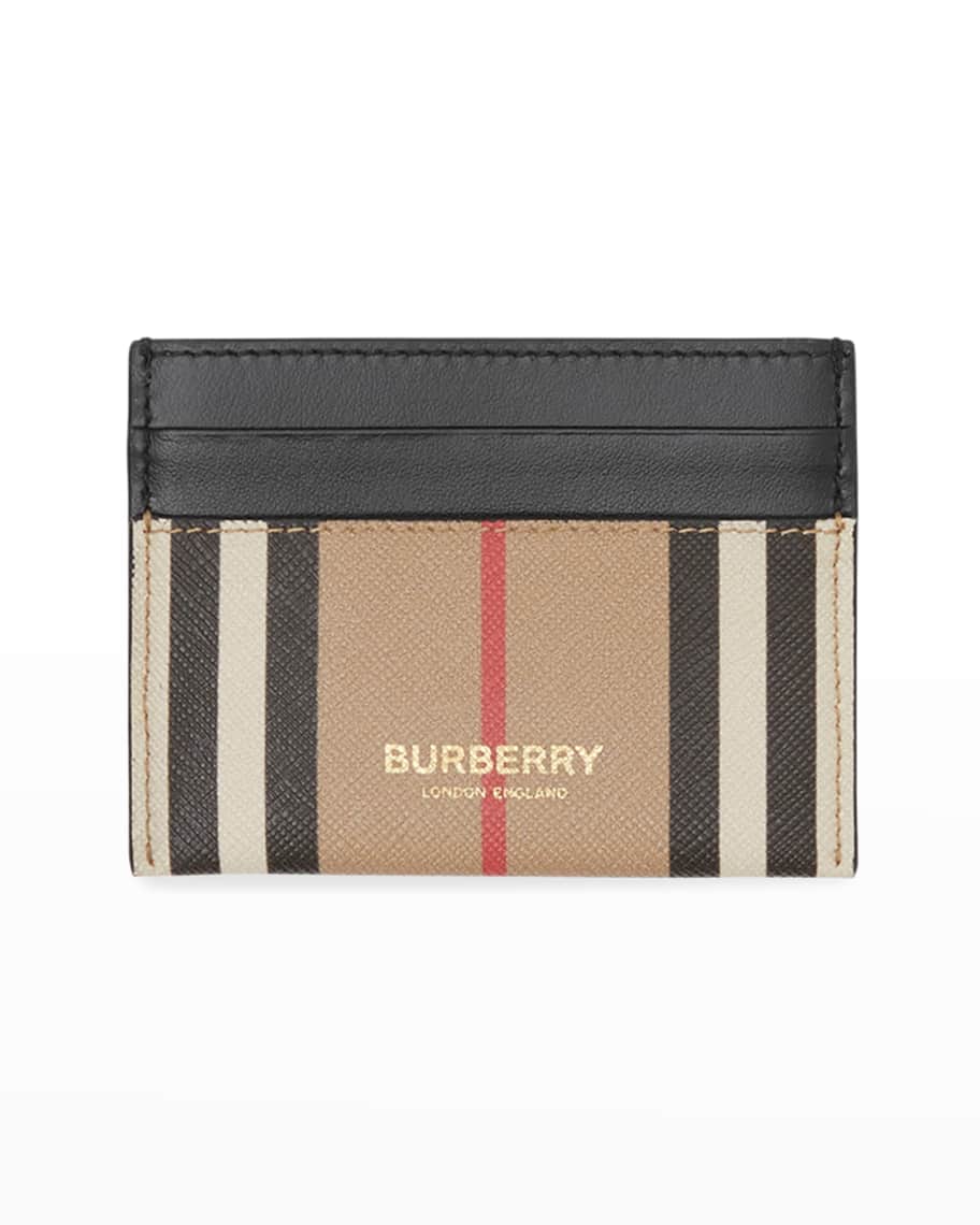 Burberry Brown E-Canvas Monogram Stripe Zip Coin Pouch