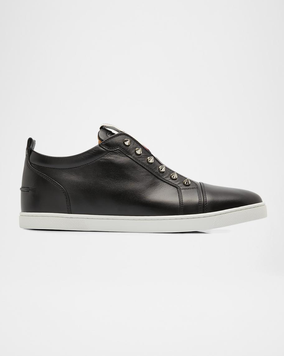 Christian Louboutin fav fique men’s sneaker trainer flat black white spike sz 42 Christian Louboutin F.A.V Fique A Vontade Sneaker Leather  main image 2