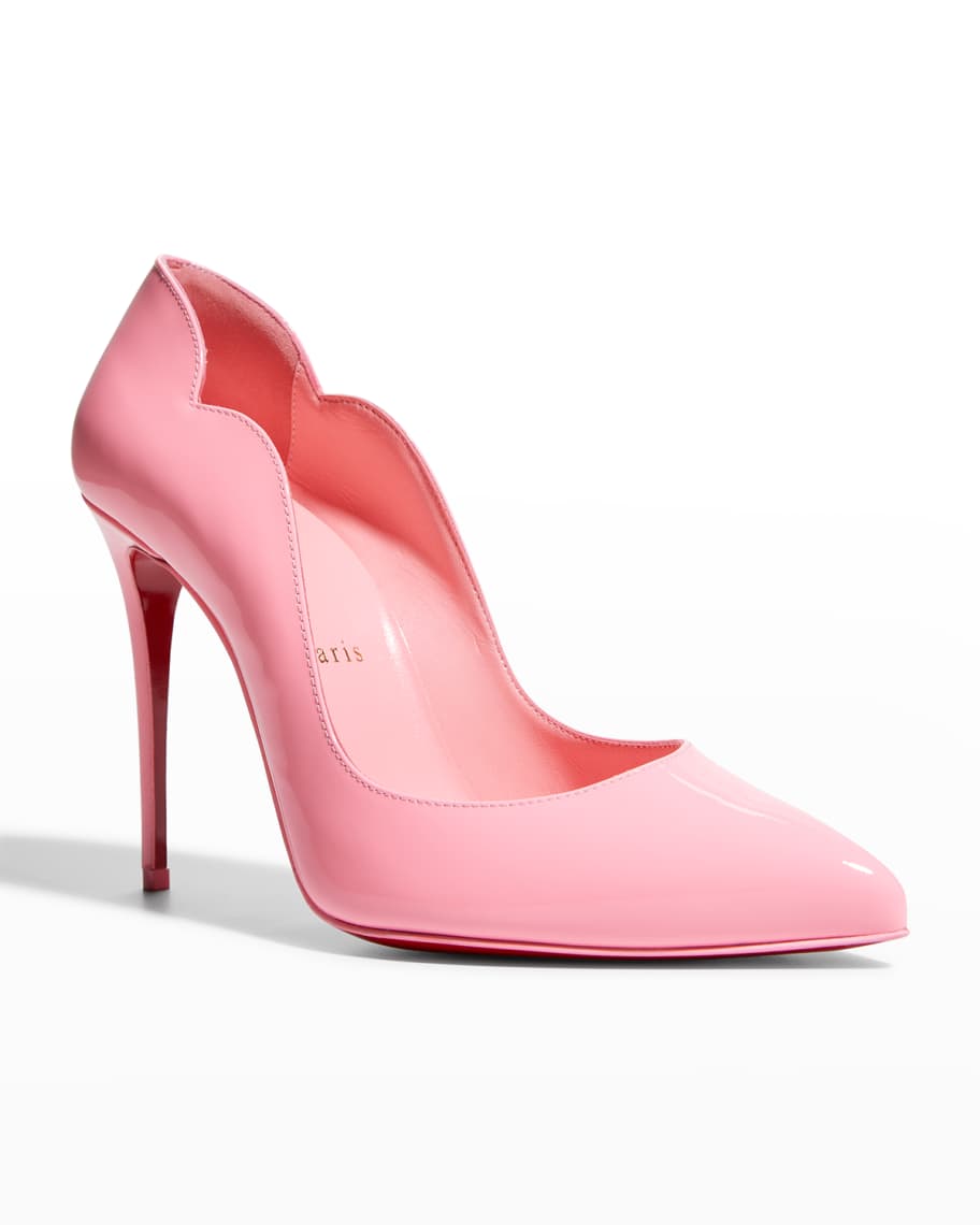 christian louboutin hot chick 100 patent red sole pumps
