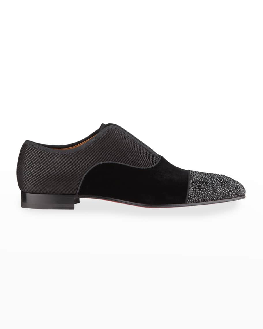 Alpha Male Velour Oxford Shoes in Black - Christian Louboutin