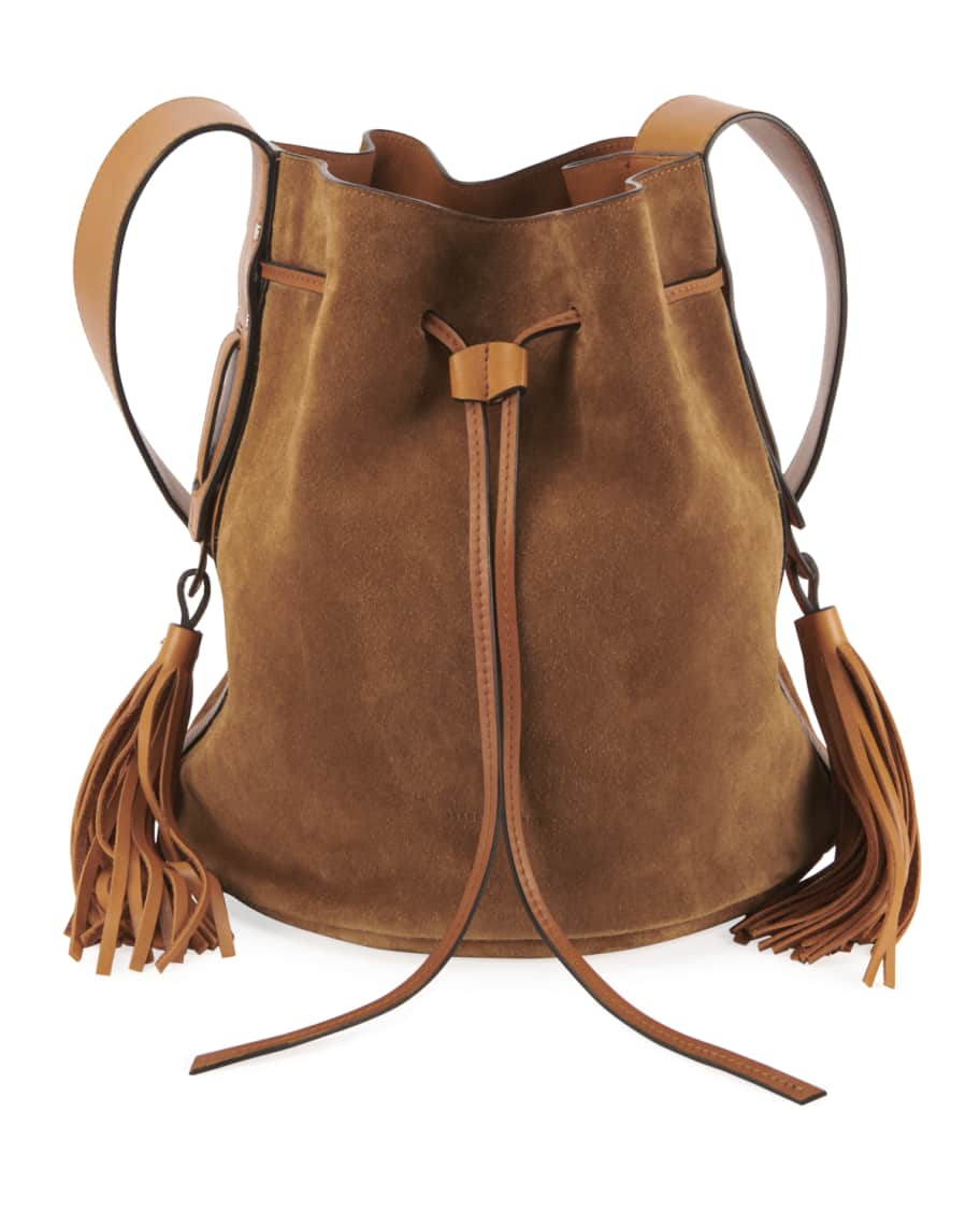 Isabel Marant Large Samara Suede Bucket Bag in Camel