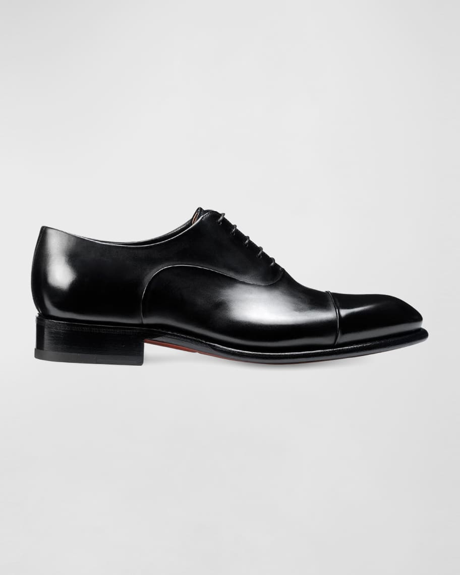 Santoni Men's Isaac Cap-Toe Leather Oxford Shoes | Neiman Marcus