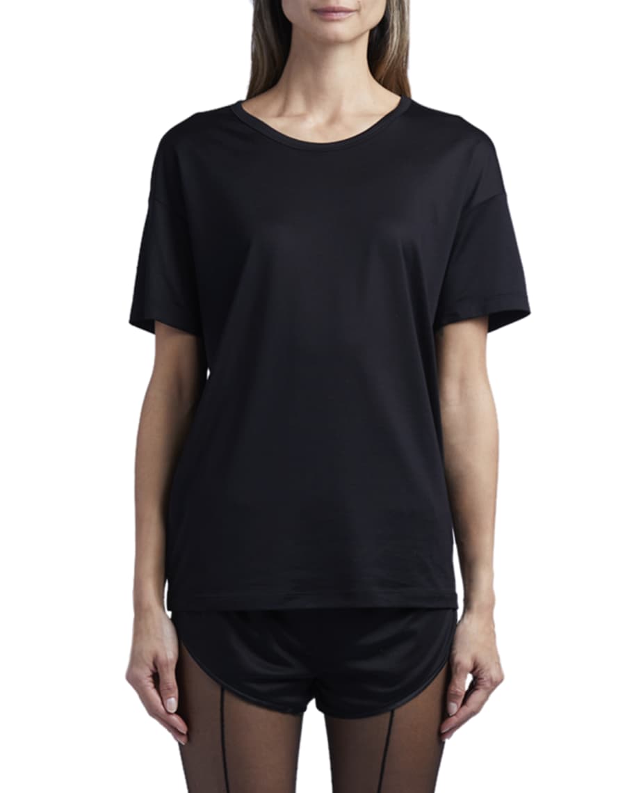 TOM FORD Rolled-Sleeve Jersey T-shirt With Logo At Back | Neiman Marcus