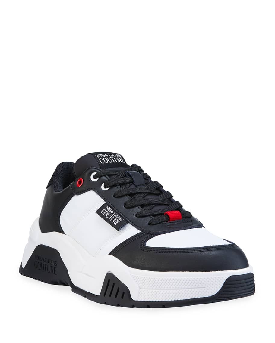 Versace Jeans Couture Men's Nylon/Leather Sneakers | Neiman Marcus