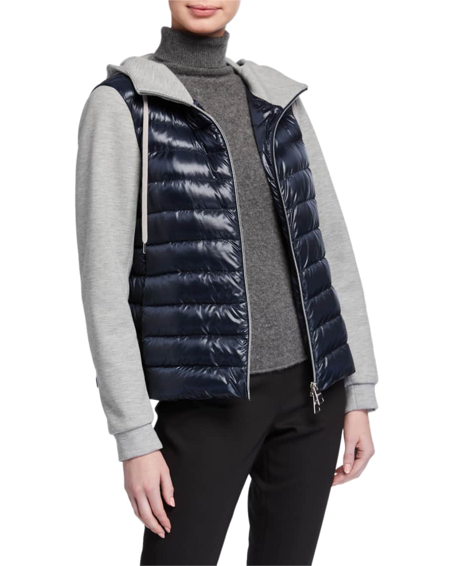Herno MixedMedia Hooded Zip Jacket Neiman Marcus