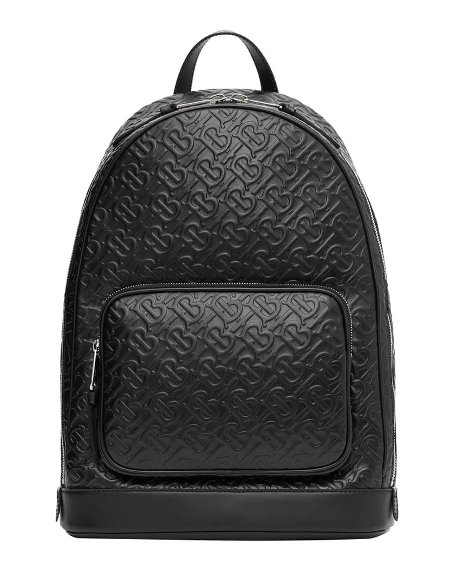 Leather Backpack Embossed Monogram