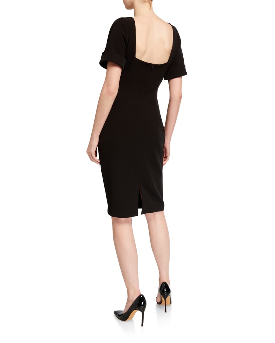 Image 2 of 2: High-Neck Crepe Dolman Dress