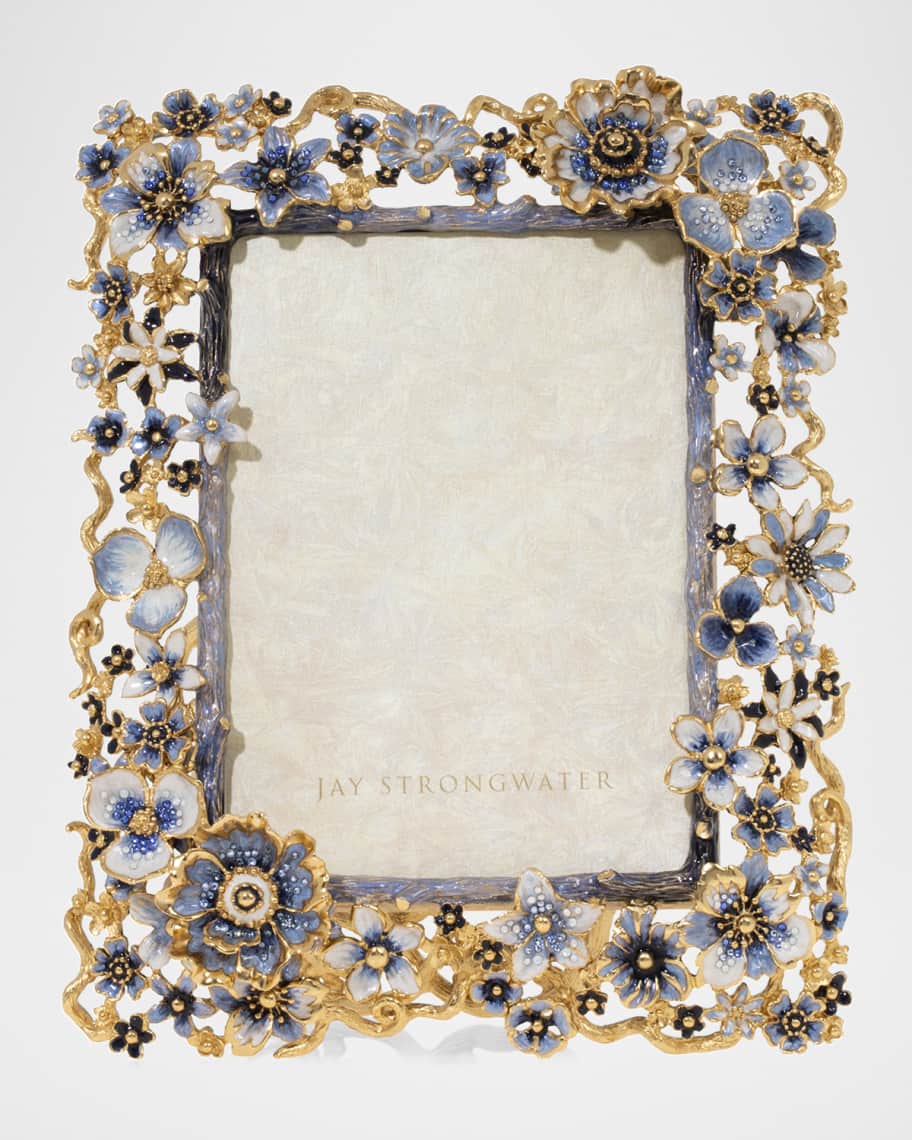 Jay Strongwater Indigo Cluster Flower Frame, 5