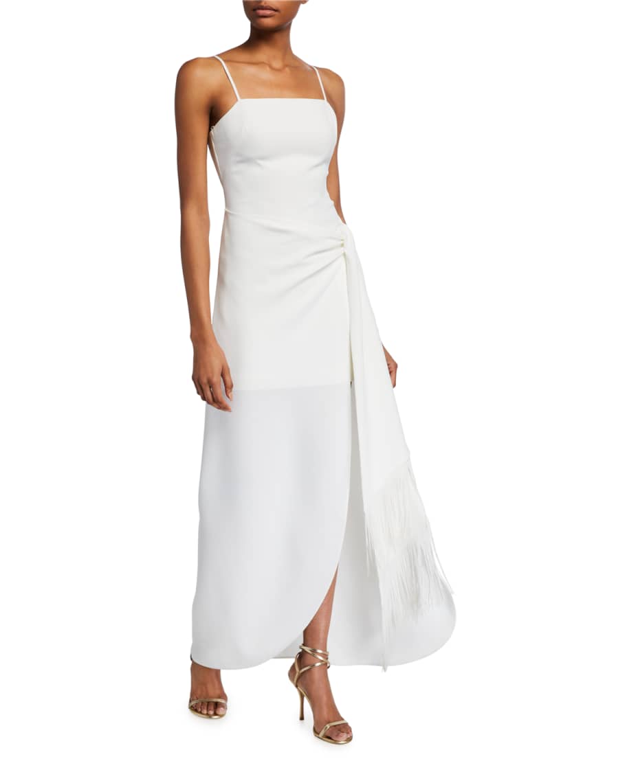 Likely Renata Spaghetti-Strap Side-Drape Gown | Neiman Marcus
