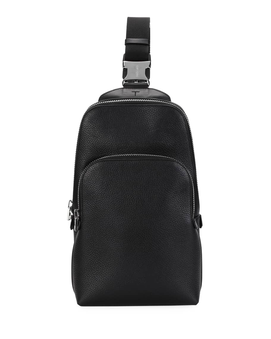 TOM FORD Men's Pebbled Leather Sling Backpack | Neiman Marcus