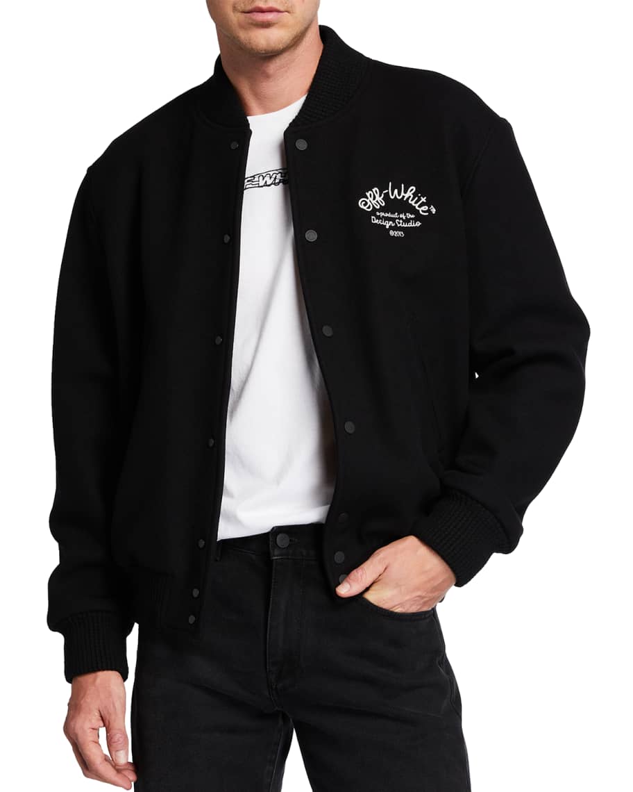 Off white arrow online varsity jacket