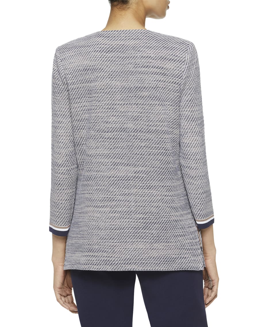 Misook Diagonal Jacquard Knit Jacket | Neiman Marcus