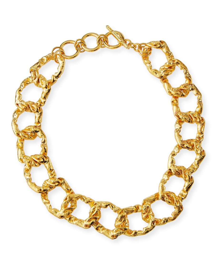Kenneth Jay Lane Hammered Link Necklace | Neiman Marcus