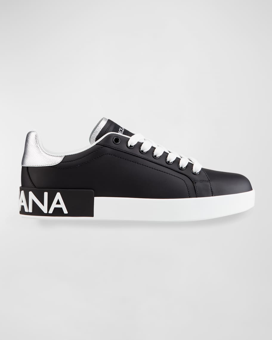 Dolce&Gabbana Leather Logo Low-Top Sneakers | Neiman Marcus