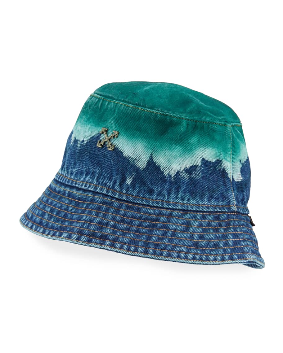 Off-White Men's Degrade Denim Bucket Hat | Neiman Marcus