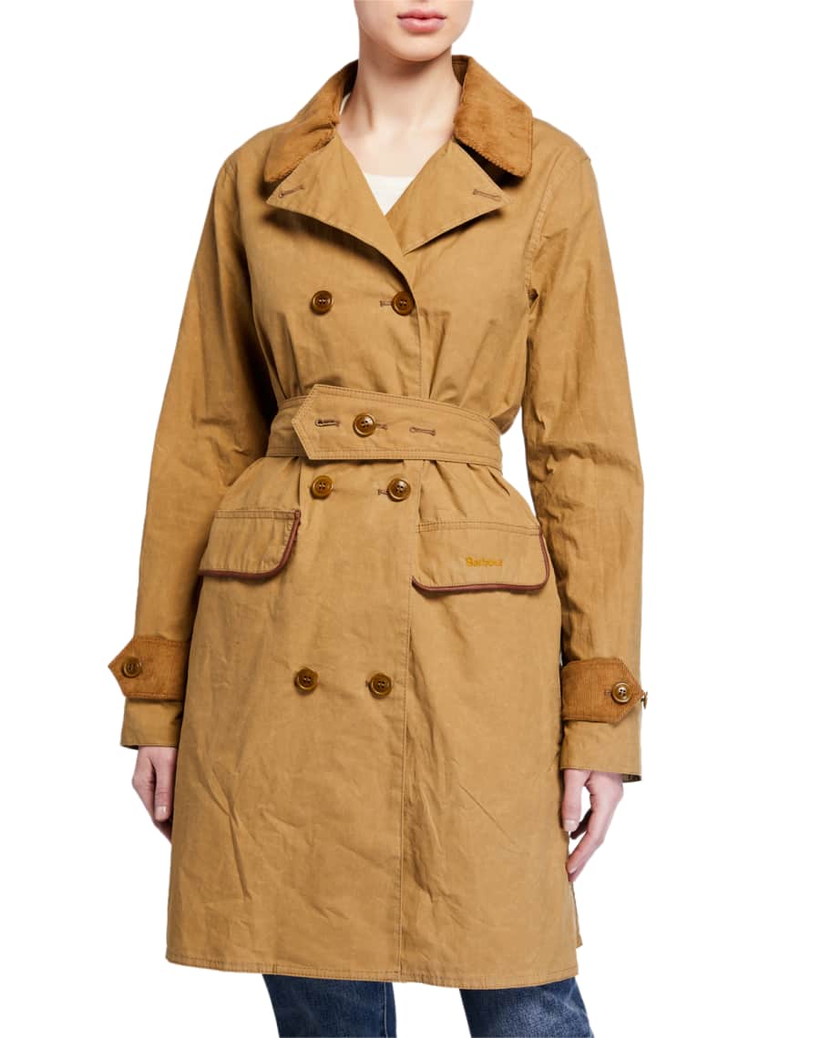 Barbour Haydon Double-Breasted Cotton Trench Coat | Neiman Marcus