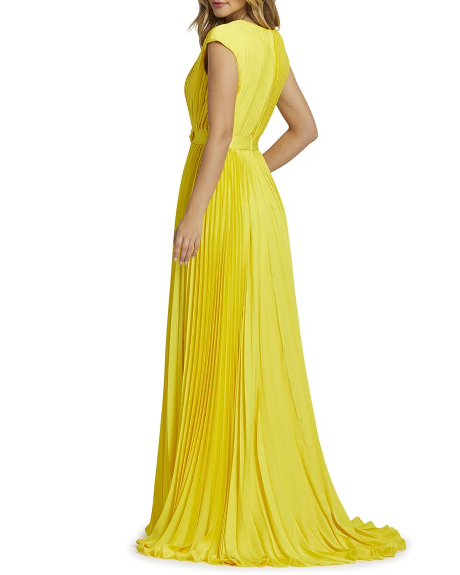 mac duggal cap sleeve gown