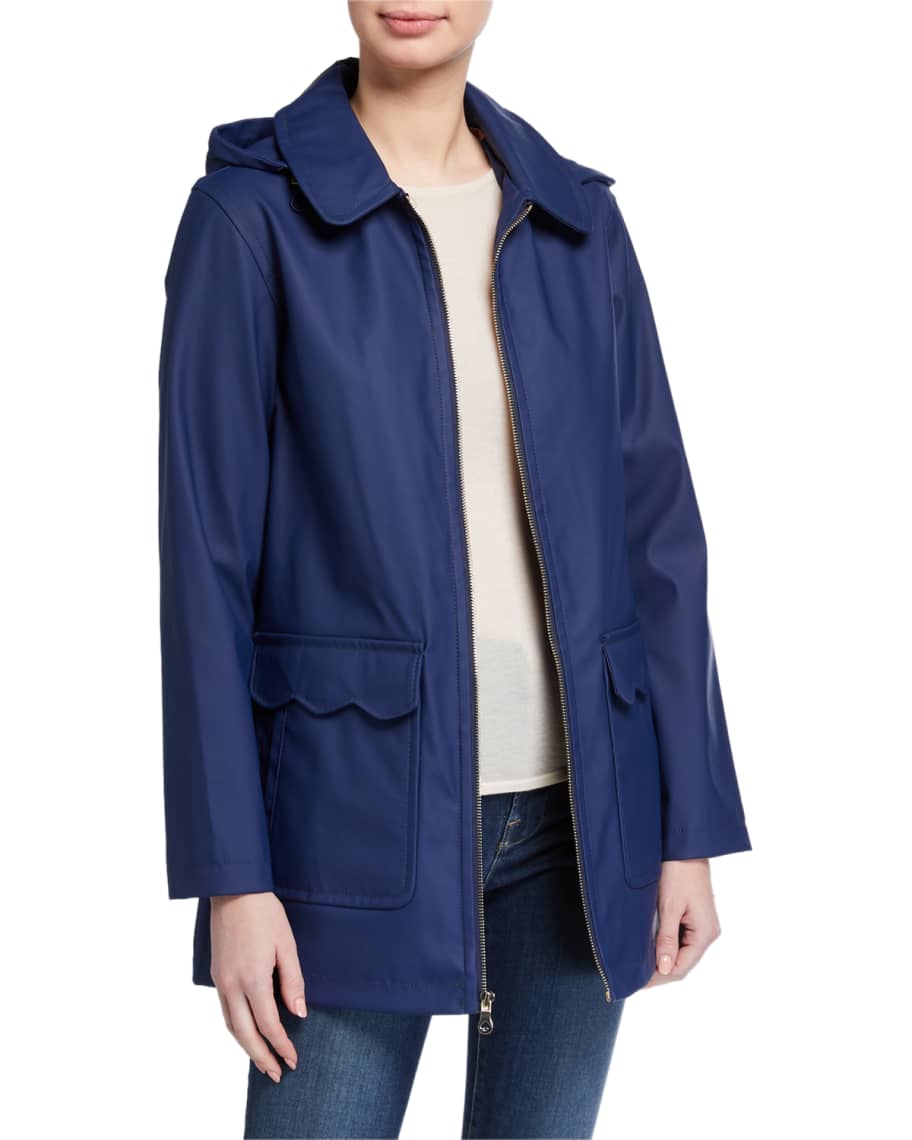 kate spade new york scallop-pocket raincoat | Neiman Marcus
