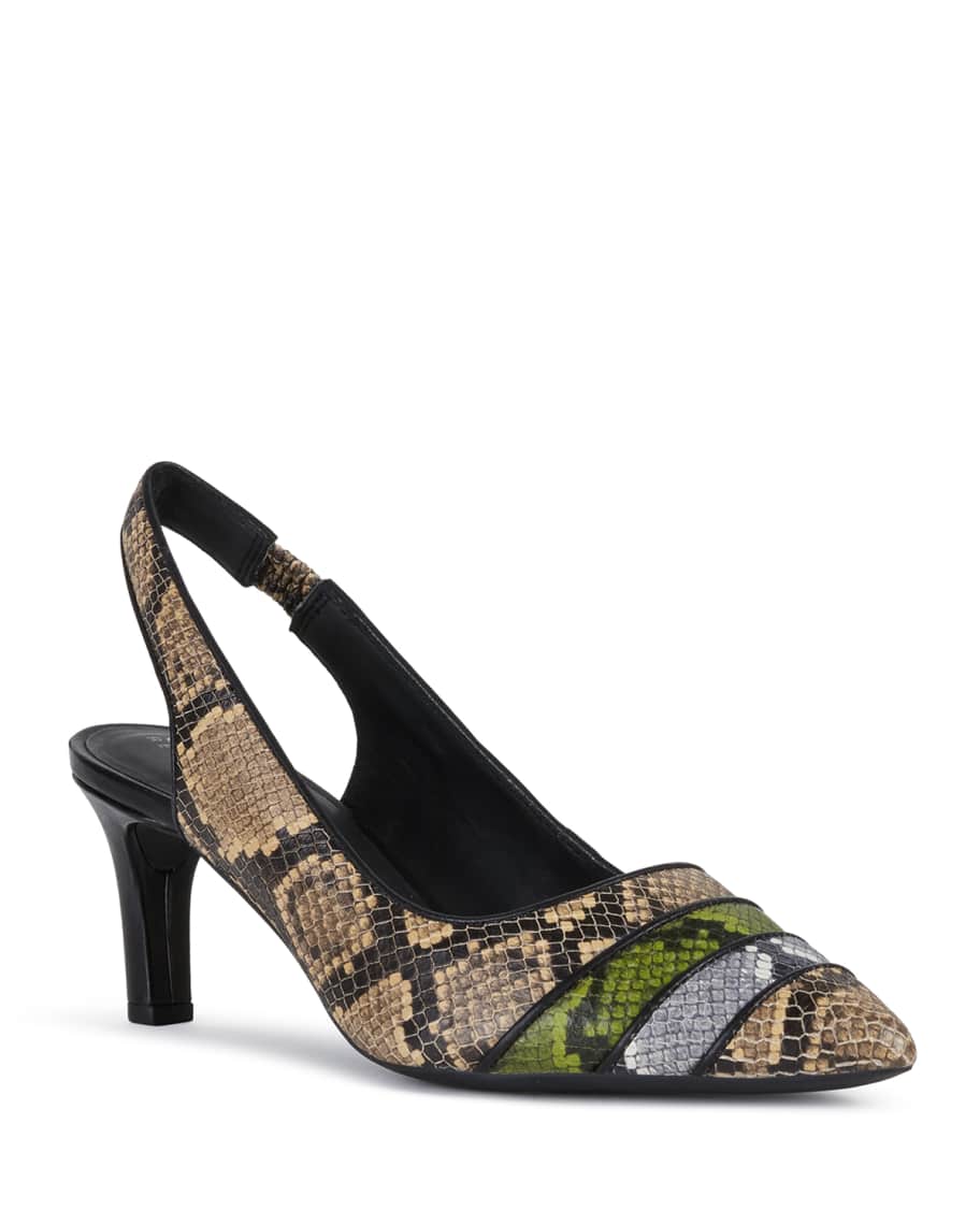 Geox Bibbiana Multicolored Python-Pint Sandals | Neiman Marcus