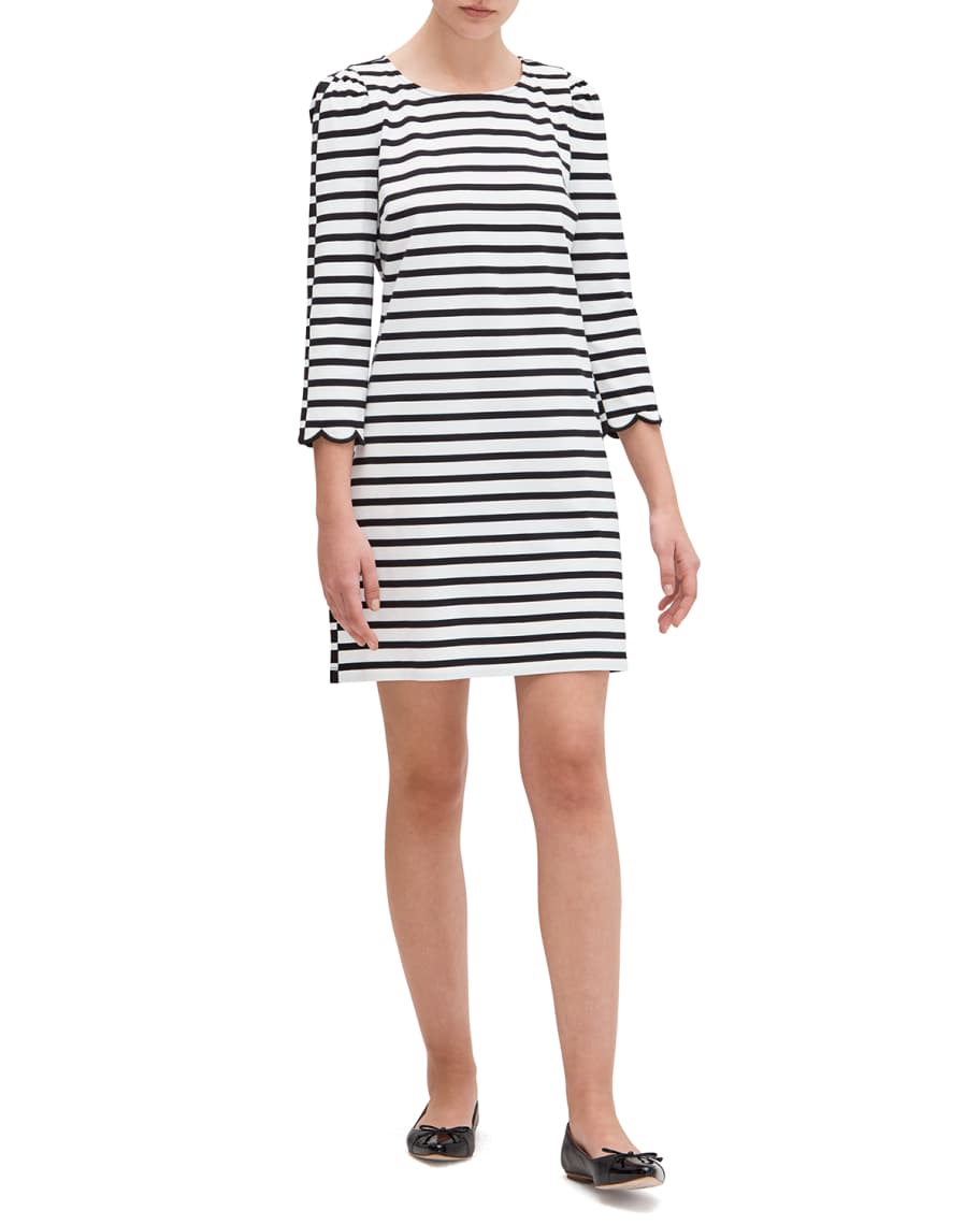 kate spade new york sailing stripe scallop dress | Neiman Marcus