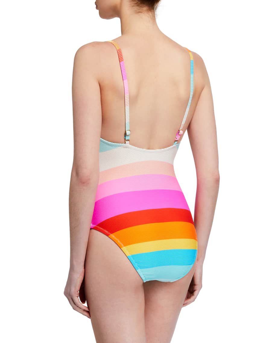 Trina Turk Sunrise Stripe One Piece Swimsuit Neiman Marcus