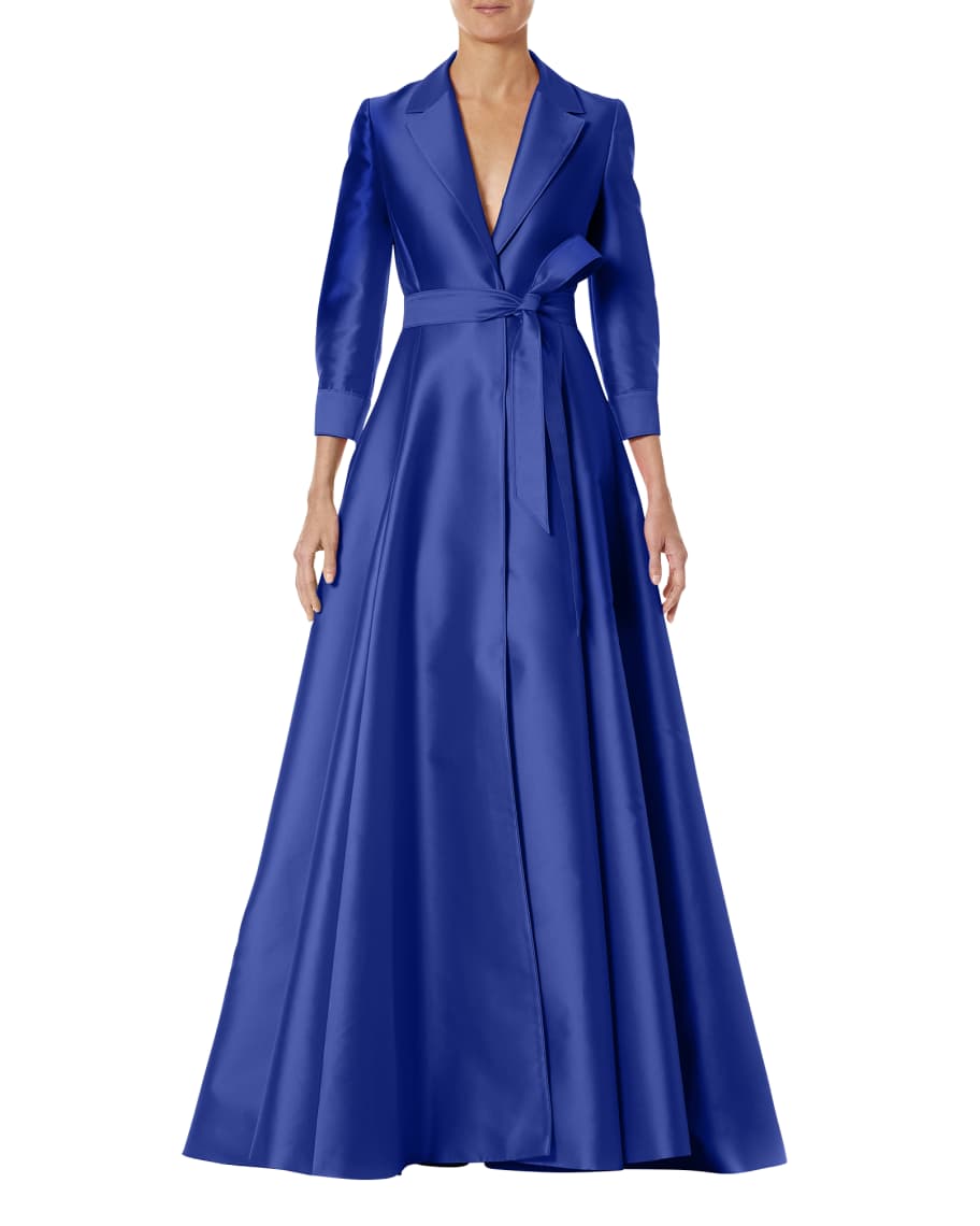 Carolina Herrera 3/4-Sleeve Suit Gown | Neiman Marcus