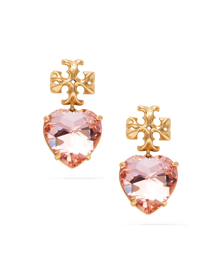 Tory burch carved kira heart earrings new arrivals